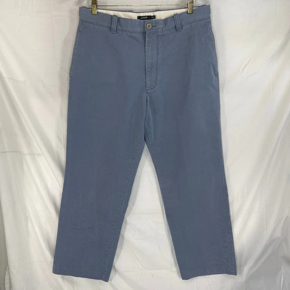 Vintage Men's J.Crew Straight Relaxed Fit Chino Pants Size 35 x 32 Blue Cotton